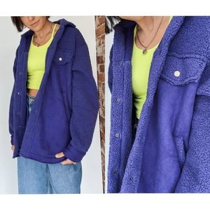 La Miel Women's Royal Purple Textured Jacket Small